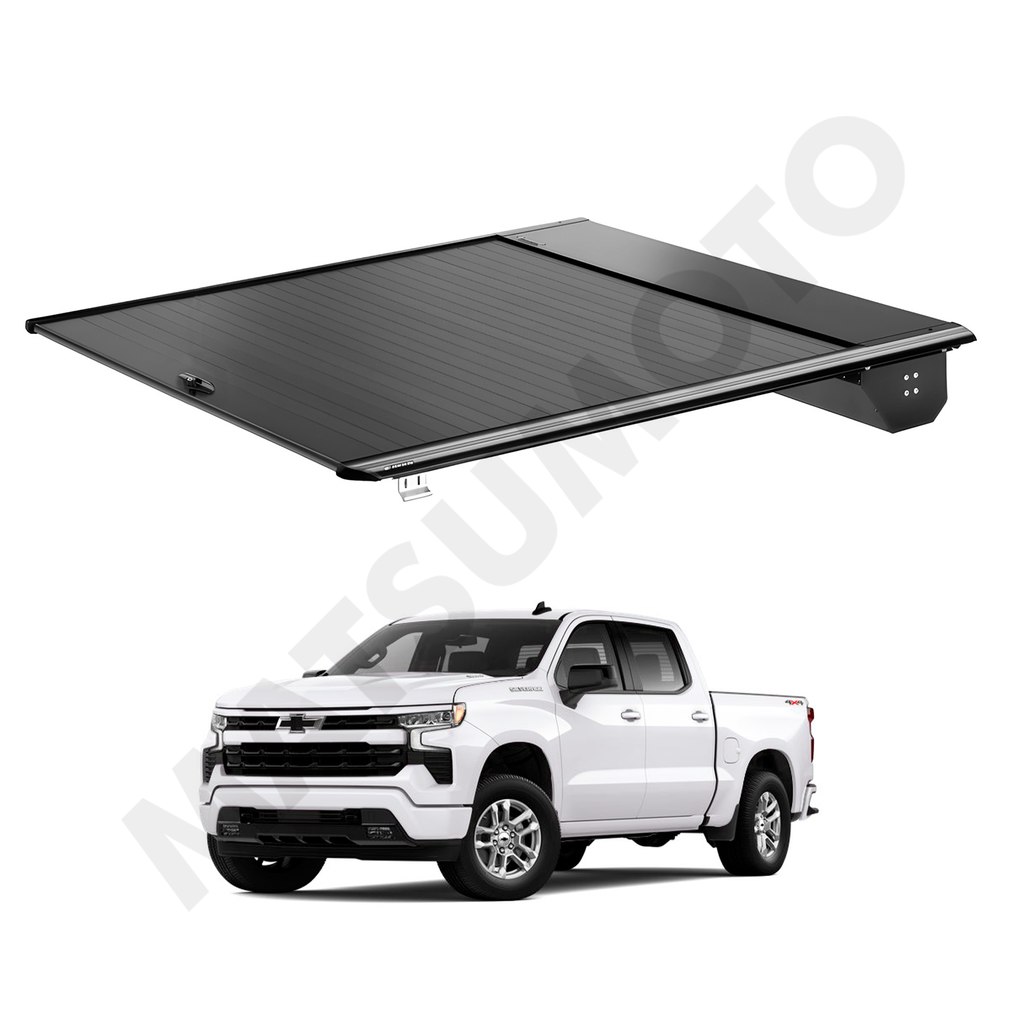 Cubierta cubre pick up retractil para Chevrolet Silverado 5,5 FT  (2019 - actual) / Sistema Manual de Aluminio High Performance con Cerradura antirrobo
