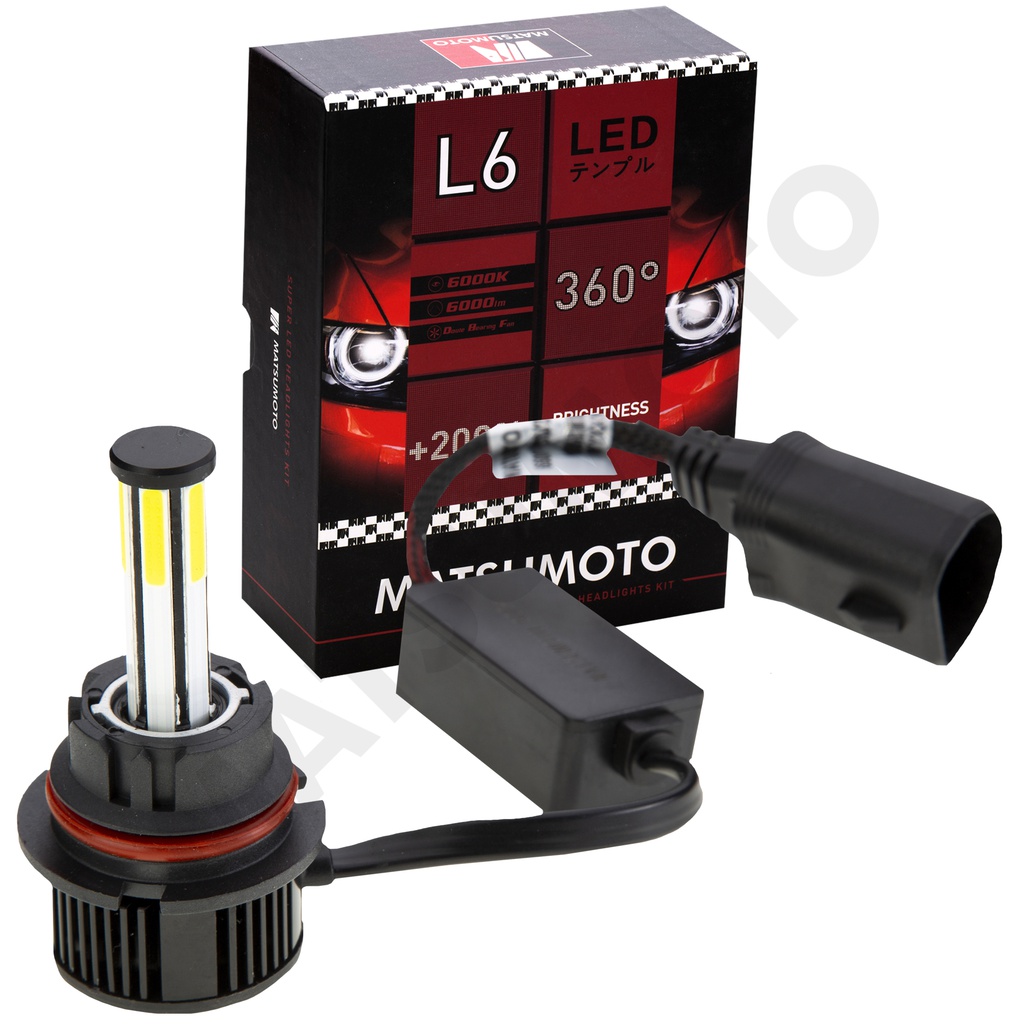 Set de Ampolletas LED L6 9004 6000lm (HB1) 360 Grados