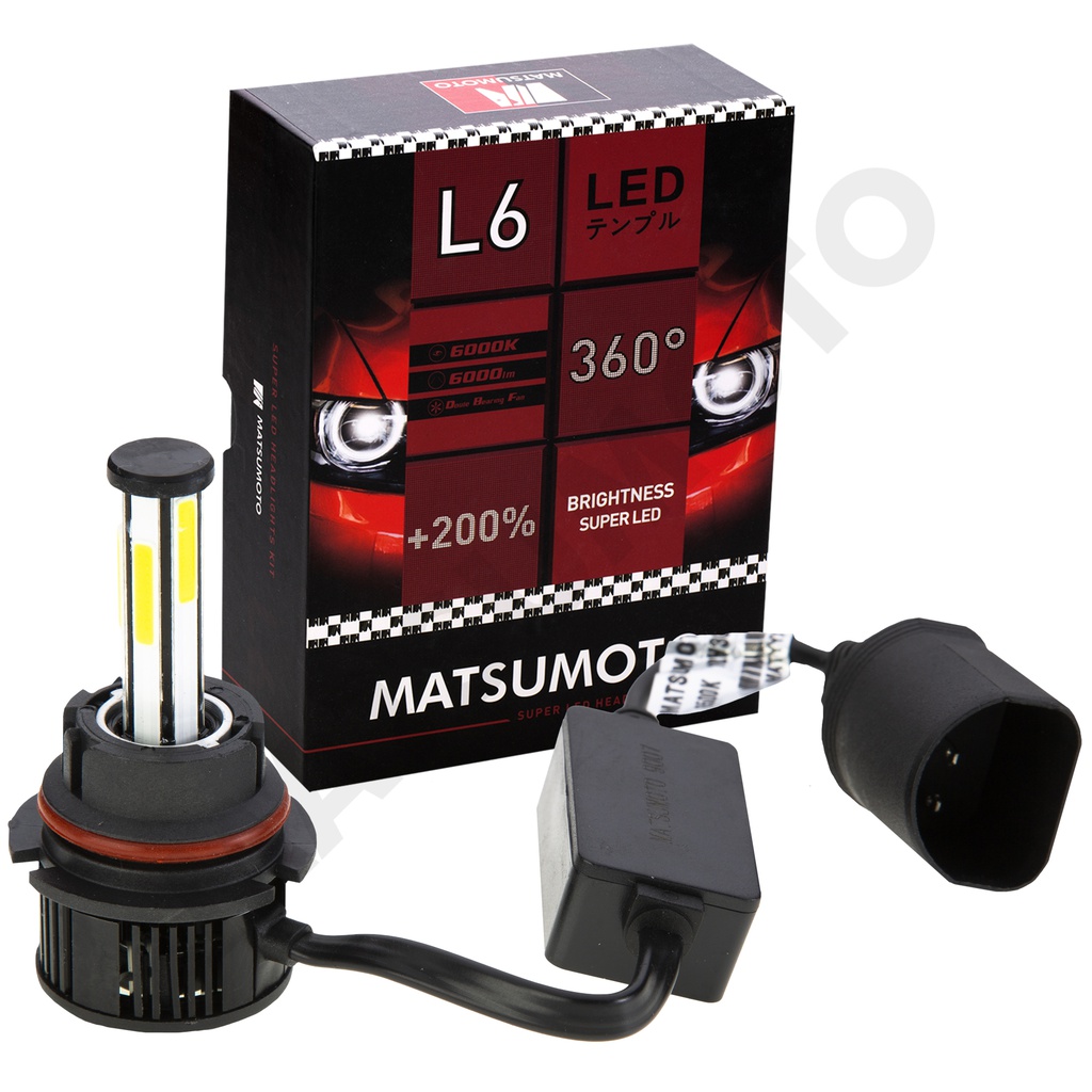 Set de Ampolletas LED L6 9007 6000lm (HB5) 360 Grados