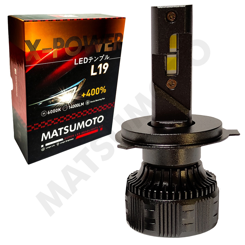 Set de Ampolletas LED L19 H4 14000lm