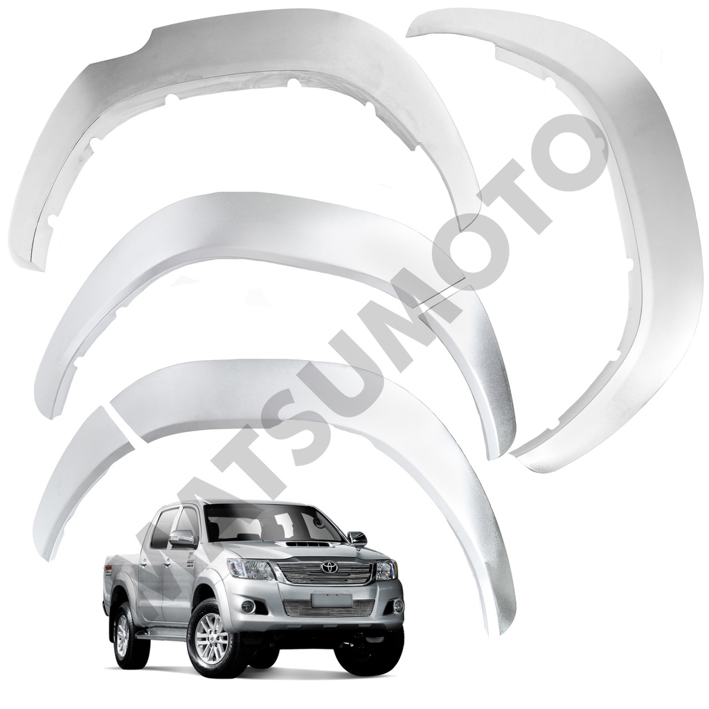Kit Extensiones de Tapa Barro Versión Plata con relieve/textura Toyota Hilux Revo SR (2016-2020)
