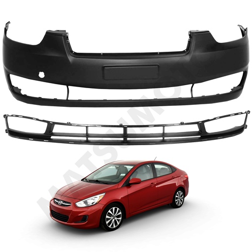 [HD01-14008] Parachoque Delantero con Rejilla para Hyundai New Accent (2006 - 2011)