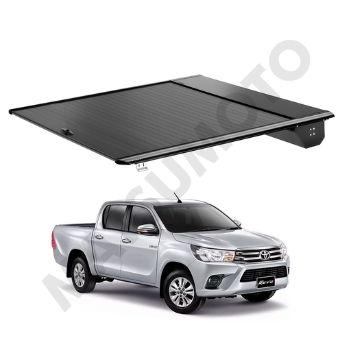 [KQD-6283] Cubierta Retráctil Toyota Hilux Revo (2016-ON) / Sistema Manual de Aluminio High Performance con Cerradura Anti-Robo // ALUTC-TY-REV15