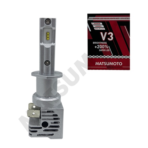 [V3 H1] Set ampolletas V3 microtecnología con disipador y turbo 6.000 lumenes