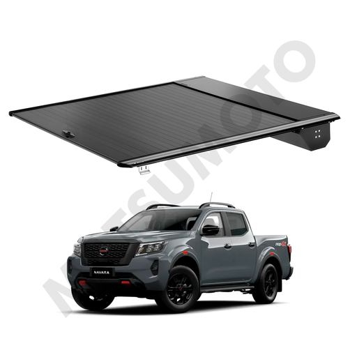 [KQD-6134] Cubierta cubre pick up retractil para Nissan Navara (2021 - actual) / Sistema Manual de Aluminio High Performance con Cerradura Anti-Robo