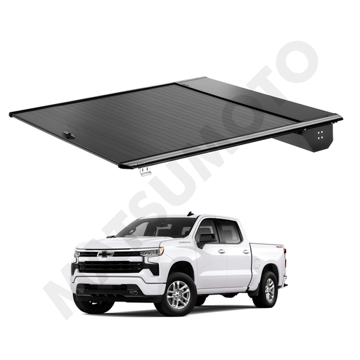 [ALUTC-CV-SIL19] Cubierta cubre pick up retractil para Chevrolet Silverado 5,5 FT  (2019 - actual) / Sistema Manual de Aluminio High Performance con Cerradura antirrobo