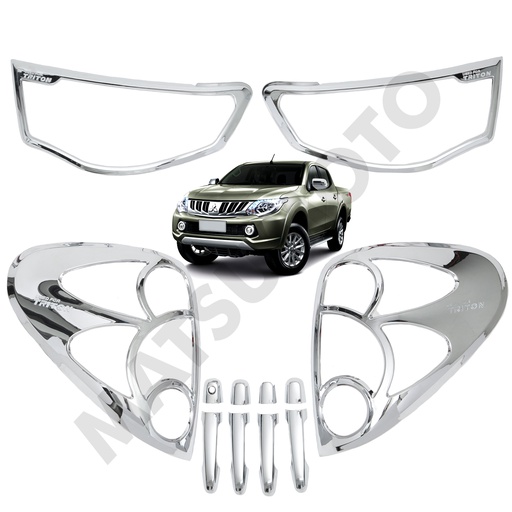 [KIT-3896CH] Kit Decorativo Exterior Cromo para Mitsubishi L200 (2009 - 2015)