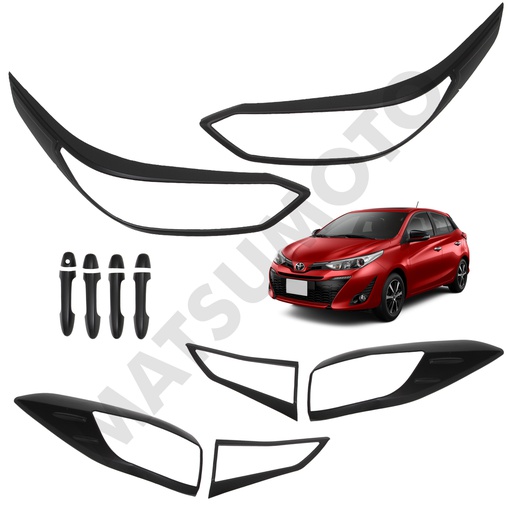 [KIT-5064BK] Kit Decorativo Exterior Black Edition para Toyota Yaris (2018 - 2022)