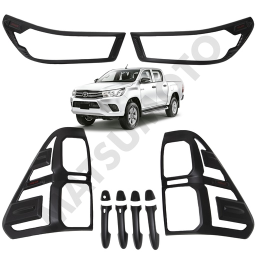 [KIT-5286A/BK] Kit Decorativo Exterior Black Edition para Toyota Hilux Revo / Rocco (2016 - 2020)
