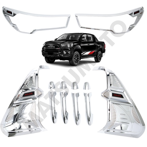 [KIT-5287A/CH] Kit Decorativo Exterior Cromo para Toyota Hilux Revo Full año (2021 - 2022)