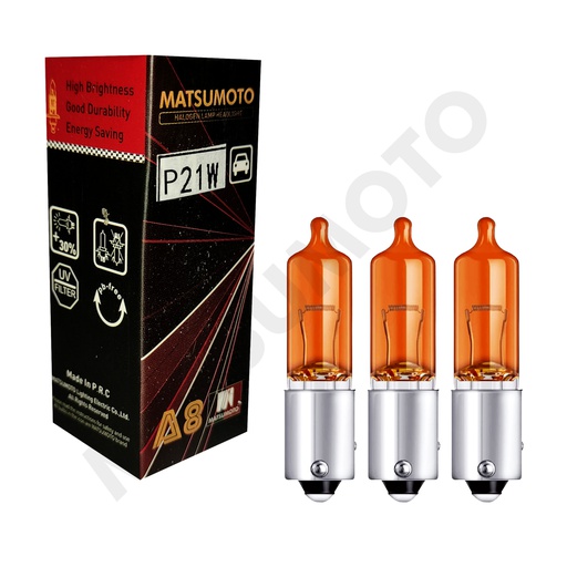 [AMP-P21/5W-AMBER] Ampolleta Halógena P21/5W Amber