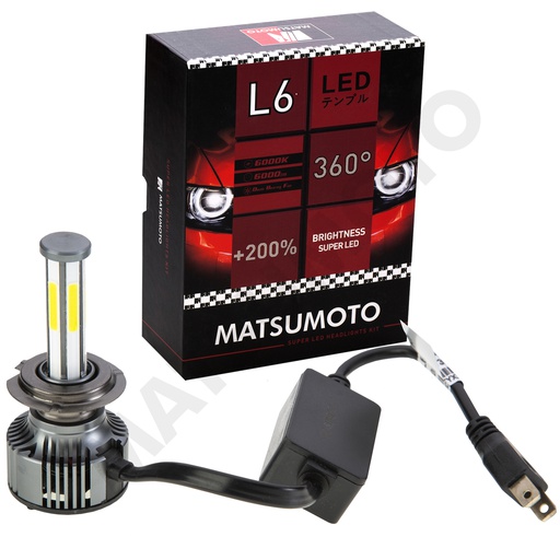 [H7-L6] Set de Ampolletas LED L6 H7 6000lm 360 Grados