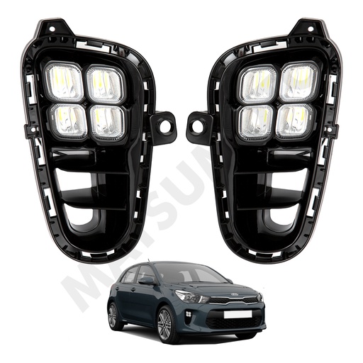 [KA-RI17] Kit DRL Biseles con Led Blanca - Luz Intermitente  Kia Rio (2017-2020)