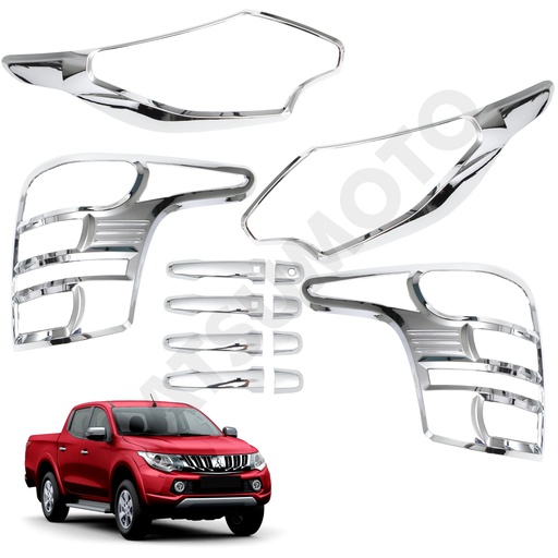 [KIT-3271CH] Kit Decorativo Exterior Cromo para Mitsubishi L200 (2016-2018)