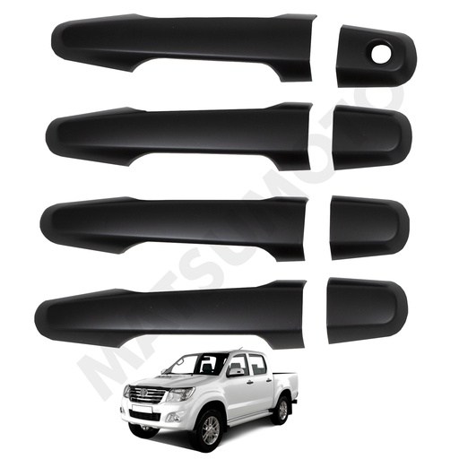 [KQD-3181BK] Set Cubre Manillas Toyota Hilux (2006 - 2015) Black Edition