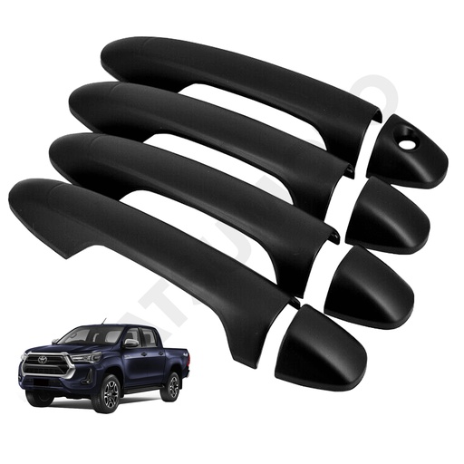 [KQD-3307ABK] Set Cubre Manillas Toyota Hilux Revo (2016-2020) Black Edition