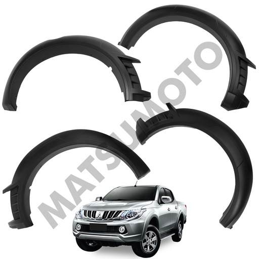 [KQD-3517BK] Kit Extensiones de Tapa Barro Tipo Original Mitsubishi L200 (2016-2018)
