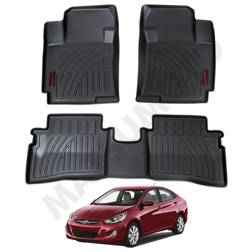 [KQD-4171BK] Set Pisos Rigidos Tipo Bandeja Hyundai Accent (2011-2022)