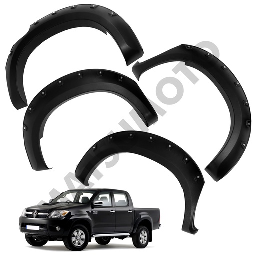 [KQD-7002] Kit Extensiones de Tapa Barro Versión Offroad Toyota Hilux (2006-2015)