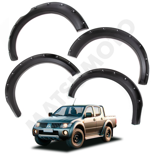 [KQD-7157BK] Kit Extensiones de Tapa Barro Versión Offroad Mitsubishi L200 (2005-2015)