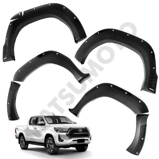 [KQD-7196] Kit Extensiones de Tapa Barro Tipo TRD Toyota Hilux Rocco (2019-2021)