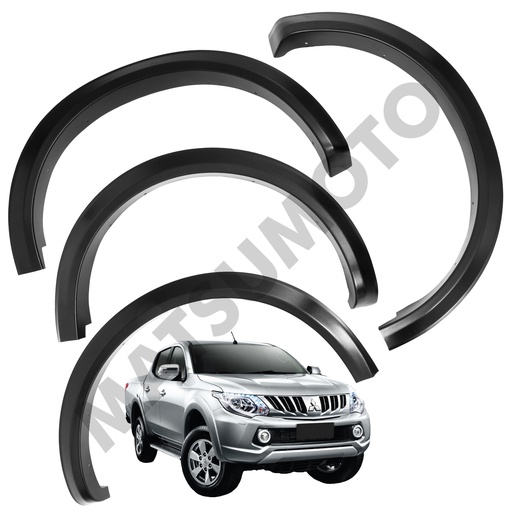 [KQD-7206BK] Kit Extensiones de Tapa Barro Slim Fender Mitsubishi L200 (2016-2018)