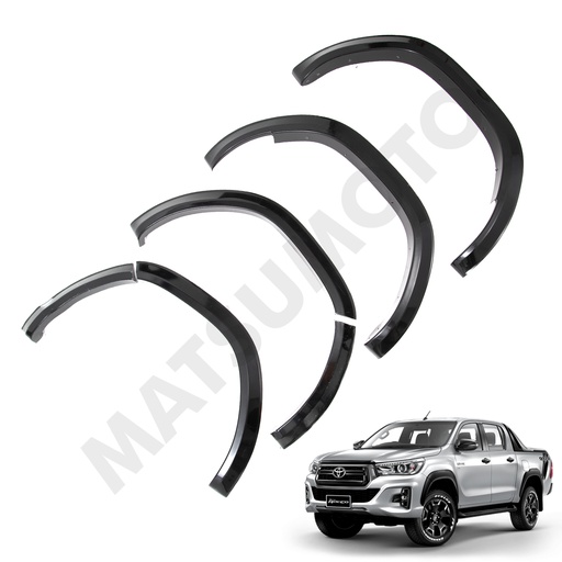 [KQD-7212] Kit Extensiones de Tapa Barro Slim Fender Toyota Hilux Rocco (2019-2021)