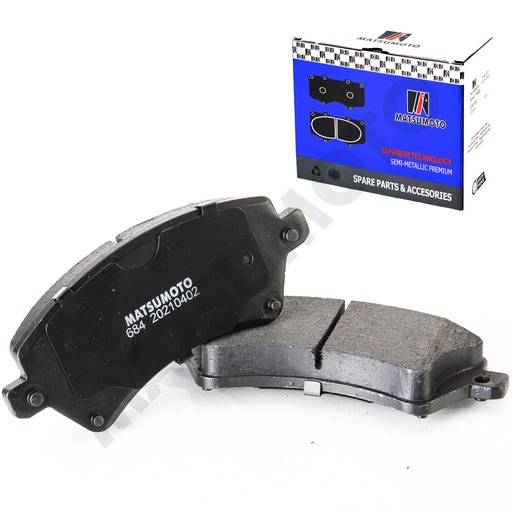 [SM-04465-02150] M684 Pastillas de Freno Semi-metálica Delanteras Toyota Corolla Brasil (2001-2008)