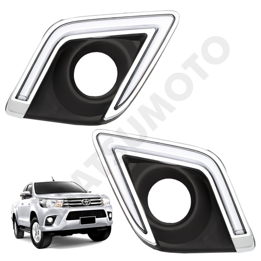 [TY-HIL16] Kit DRL Biseles con Led Blanca - Luz Intermitente  Toyota Hilux Revo (2016-2020)