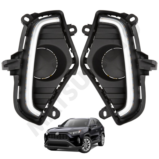 [TY-R419] Kit DRL Biseles con Led Blanca - Luz Intermitente  Toyota RAV-4 (2019 - 2020)